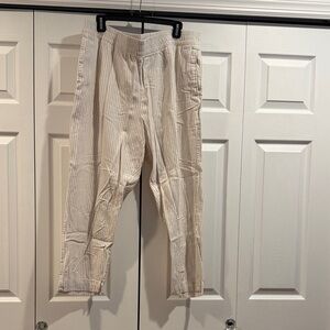 Old Navy beige and cream stripe linen pants